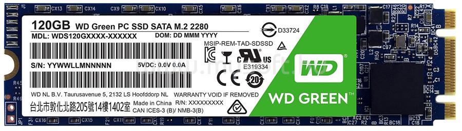 WESTERN DIGITAL SSD 120GB M.2 2280 SATA WD Green